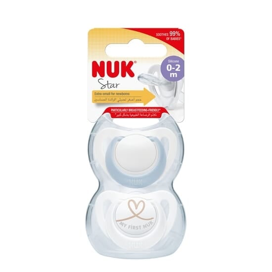 NUK Star Silikon 0-2 mån Blue 2 st