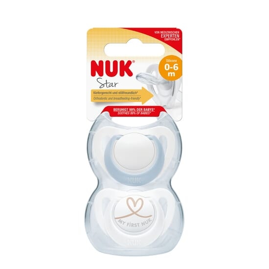 NUK Star Silikon 0-6 mån Blue 2 st