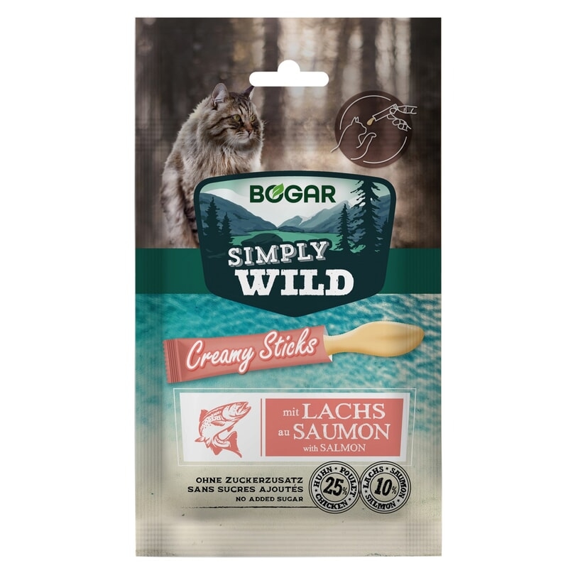 Bogar Simply Wild Creamy Sticks Salmon Katt 5,15 g