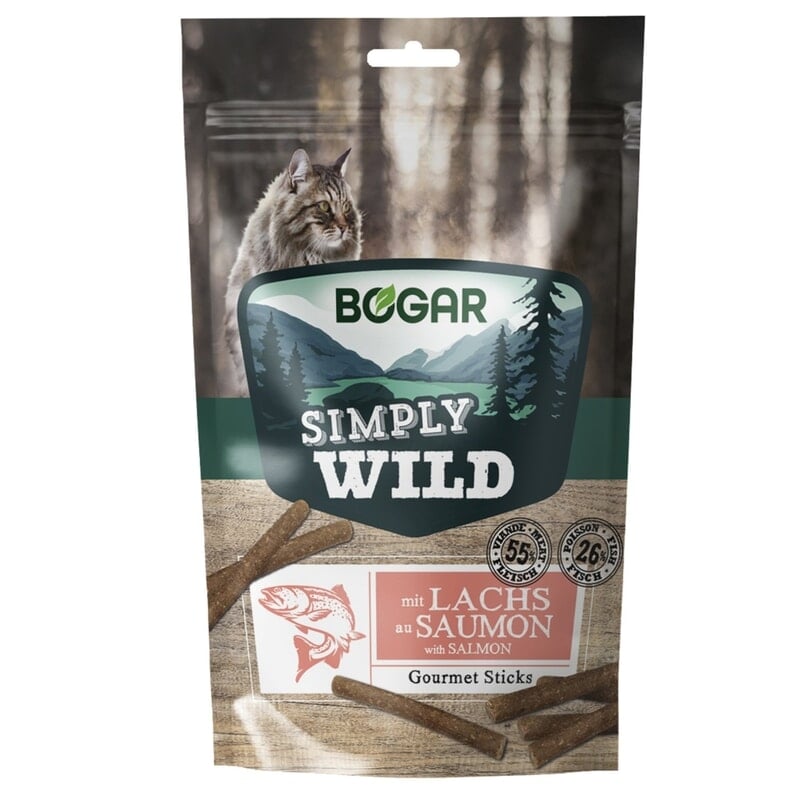 Bogar Simply Wild Sticks Salmon Katt 50 g