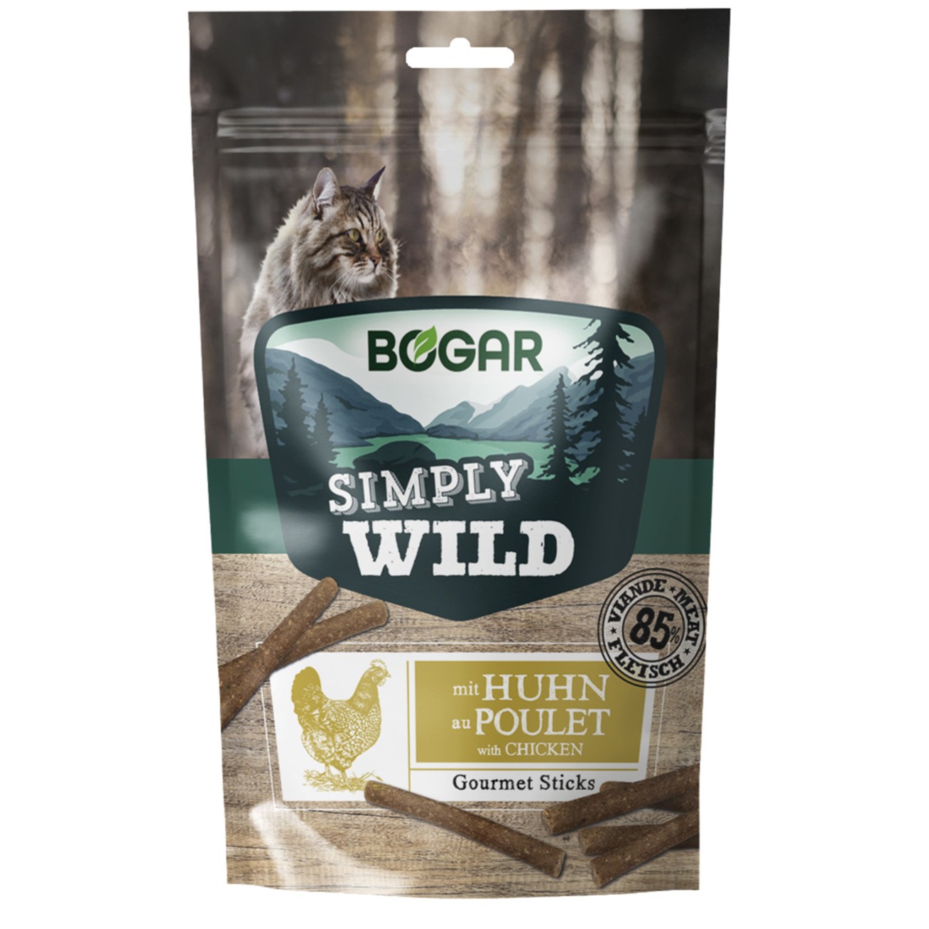 Bogar Simply Wild Sticks Chicken Katt 50 g