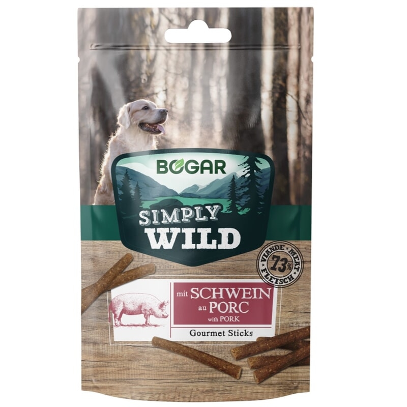 Köp 2 få 25% | Bogar Simply Wild Sticks Pork Dog 10 st