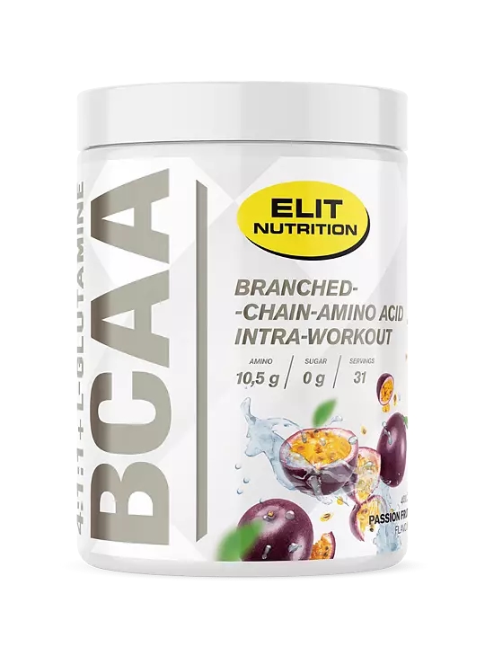 Elit Nutrition BCAA 4:1:1 + L-glutamine med Elektrolyter Passion Fruit 400 g