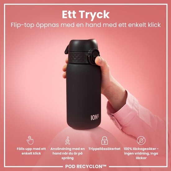 ION8 Vattenflaska För Barn Svart 350 ml