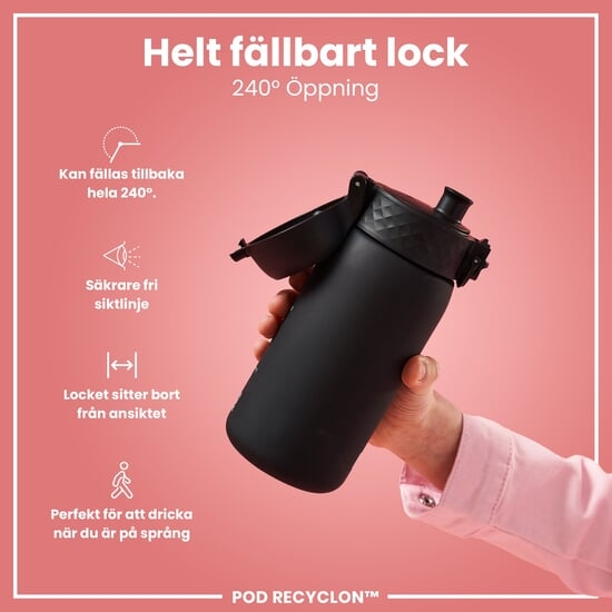 ION8 Vattenflaska För Barn Svart 350 ml