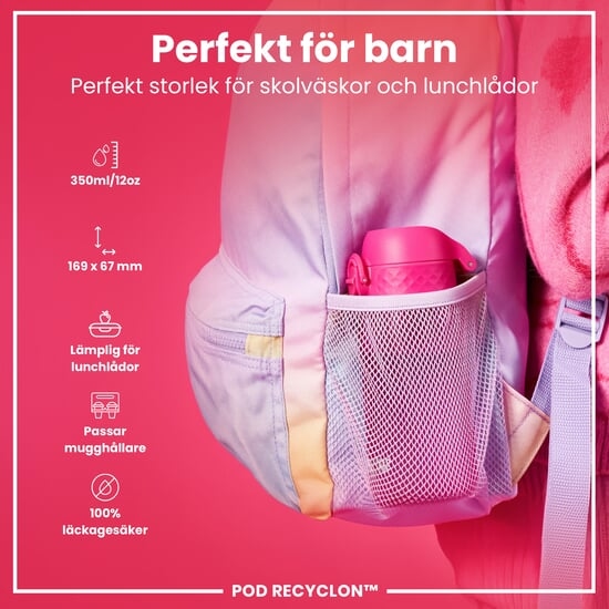 ION8 Vattenflaska För Barn Rosa 350 ml