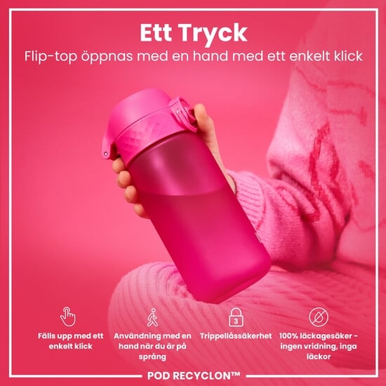 ION8 Vattenflaska För Barn Rosa 350 ml