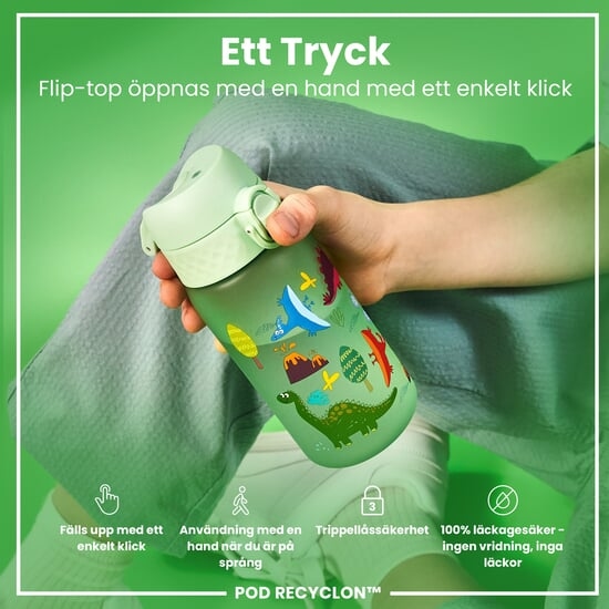 ION8 Vattenflaska För Barn Dinosaurier 350 ml