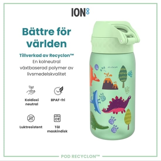 ION8 Vattenflaska För Barn Dinosaurier 350 ml