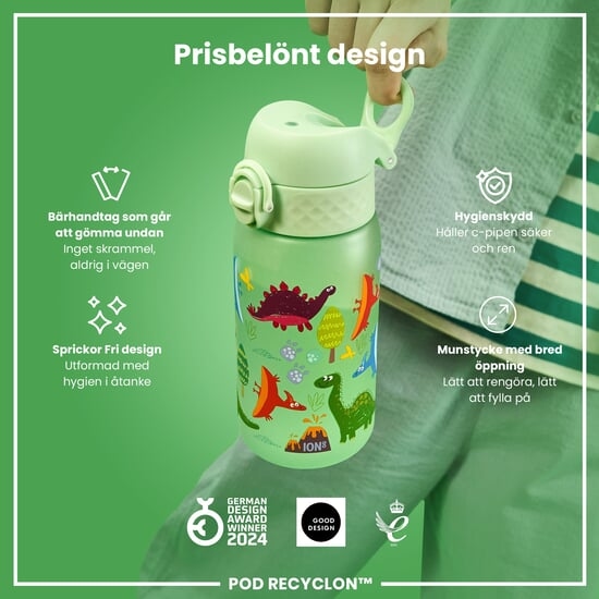 ION8 Vattenflaska För Barn Dinosaurier 350 ml