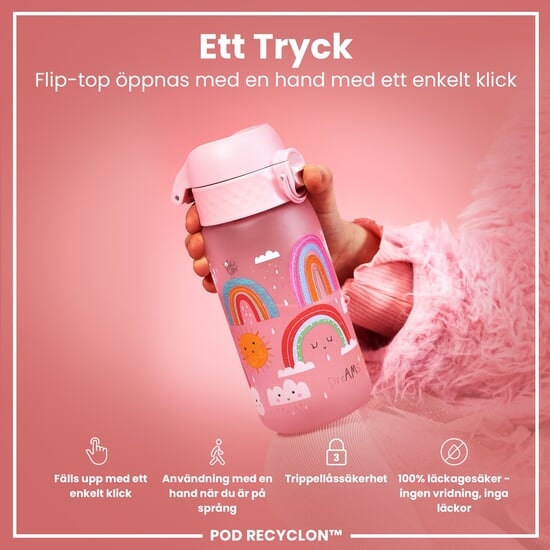 ION8 Vattenflaska För Barn Regnbågar 350 ml