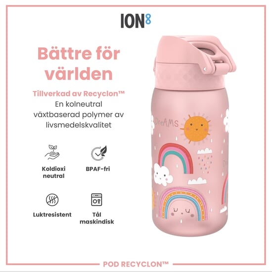 ION8 Vattenflaska För Barn Regnbågar 350 ml