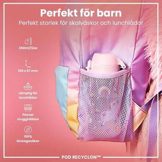 ION8 Vattenflaska För Barn Rosa Enhörningar 350 ml