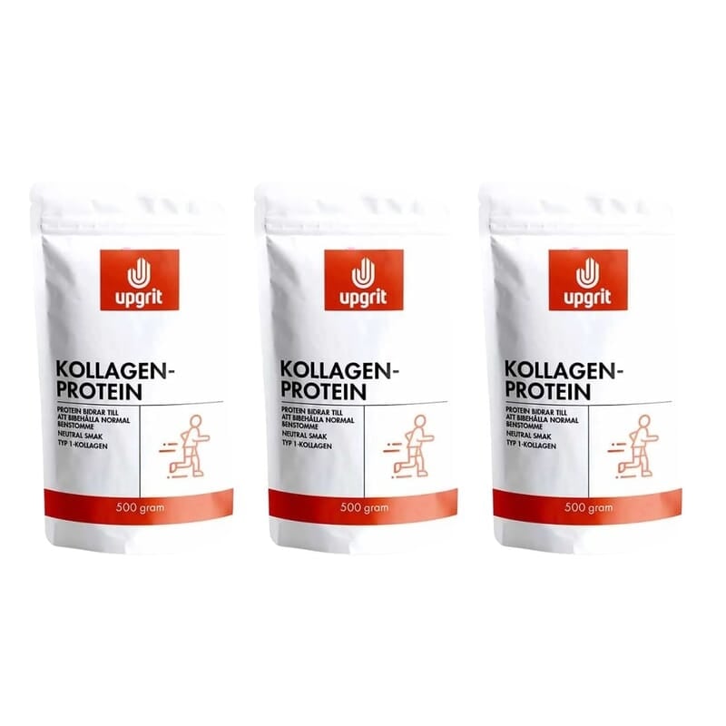 Upgrit Rent Kollagenprotein 500 g 3-pack