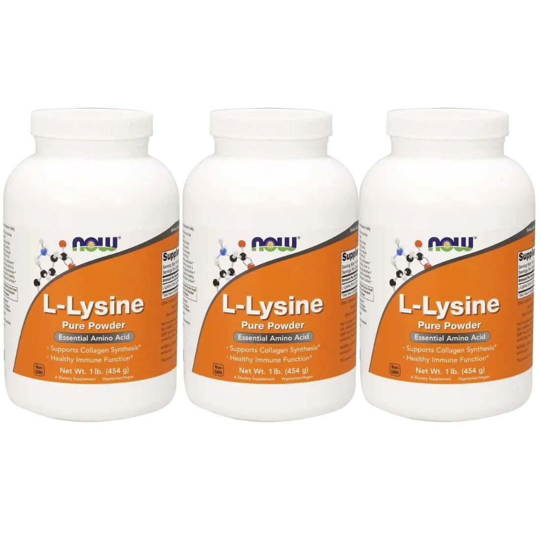 NOW L-lysine 1000 mg 100 tabletter 3-pack