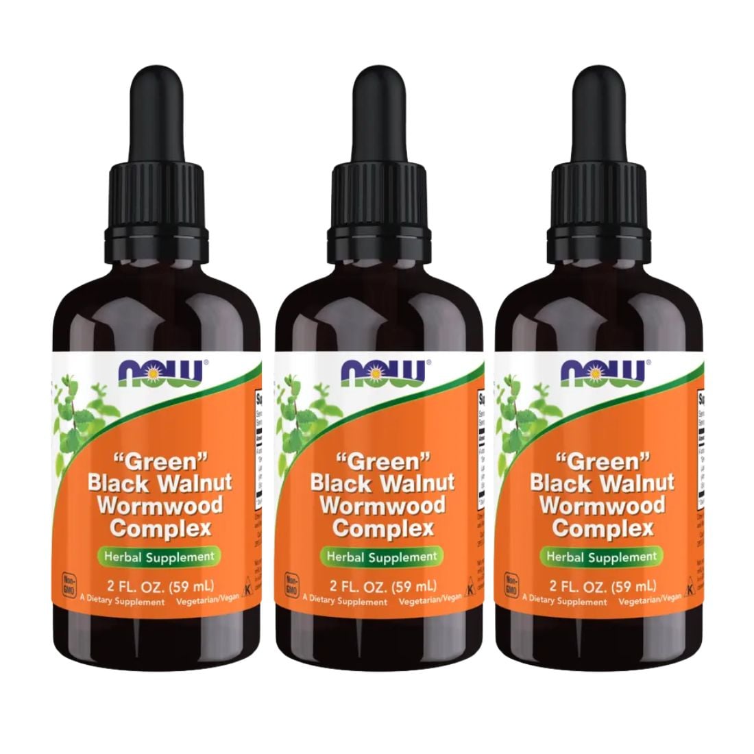 NOW Green Black Walnut Wormwood Complex Liquid 59 ml 3-pack
