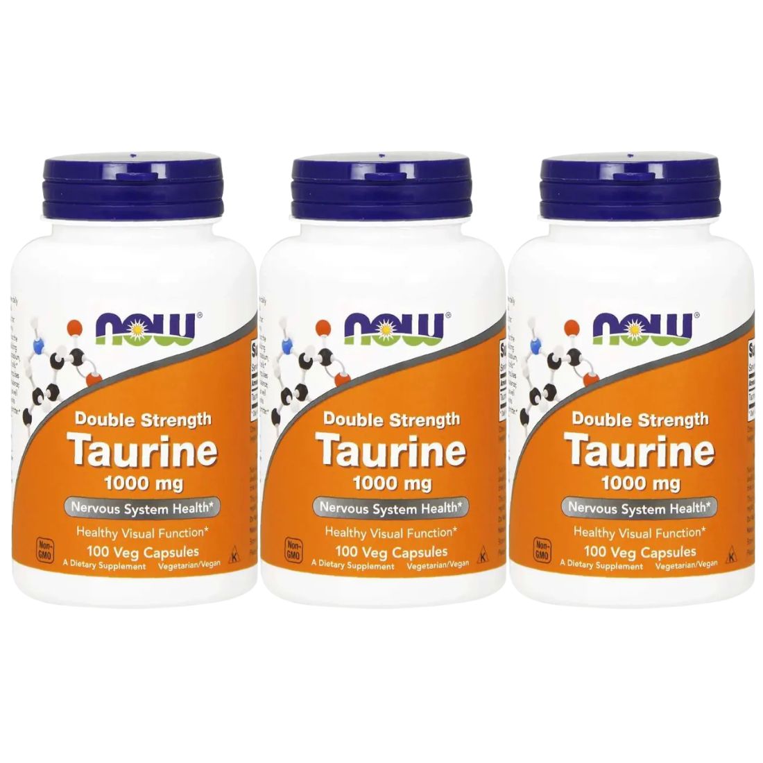 NOW Taurine 500 mg 100 kapslar 3-pack
