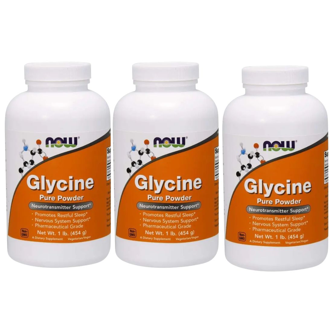 NOW Glycine 1000 mg 100 kapslar 3-pack