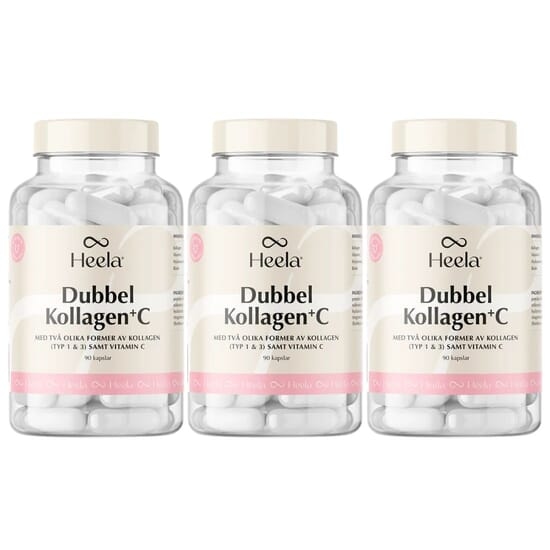 Heela Dubbel Kollagen + C (TYP 1 & 3) 90 kapslar 3-pack
