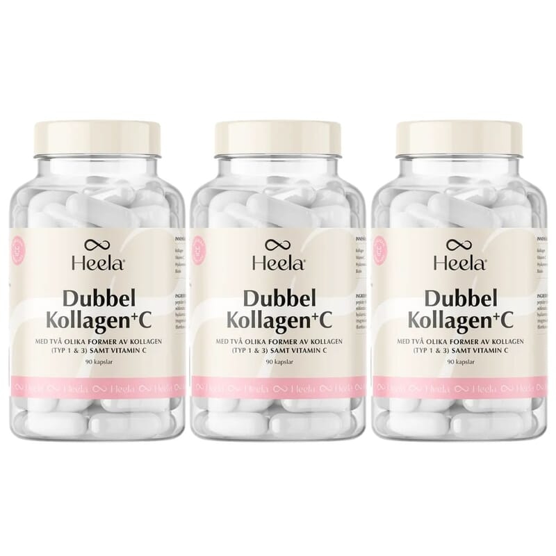 Heela Dubbel Kollagen + C (TYP 1 & 3) 90 kapslar 3-pack