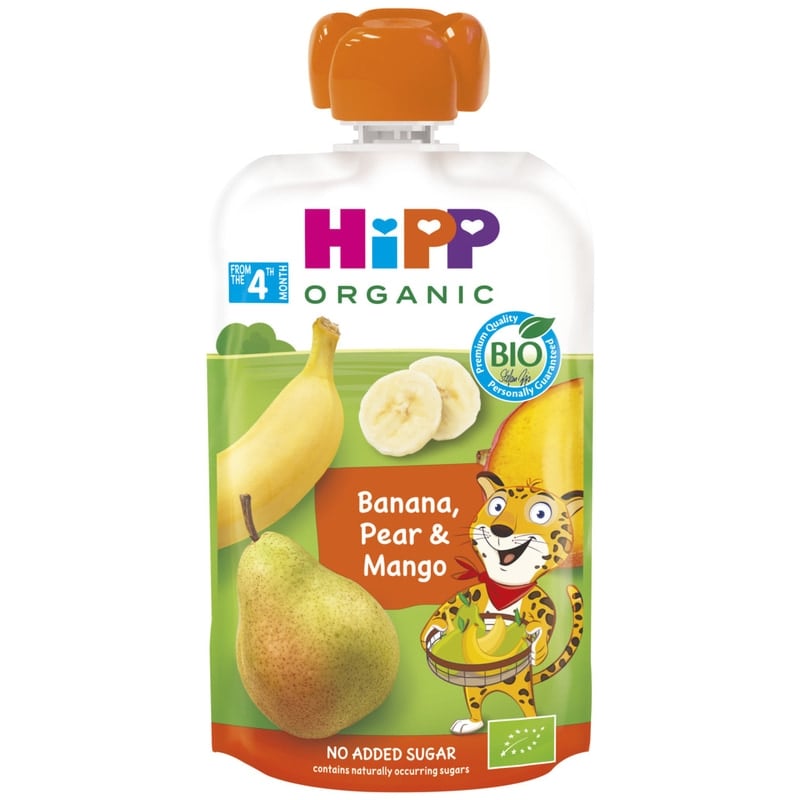 Hipp Klämmis Banan, Päron & Mango 4m 100 g
