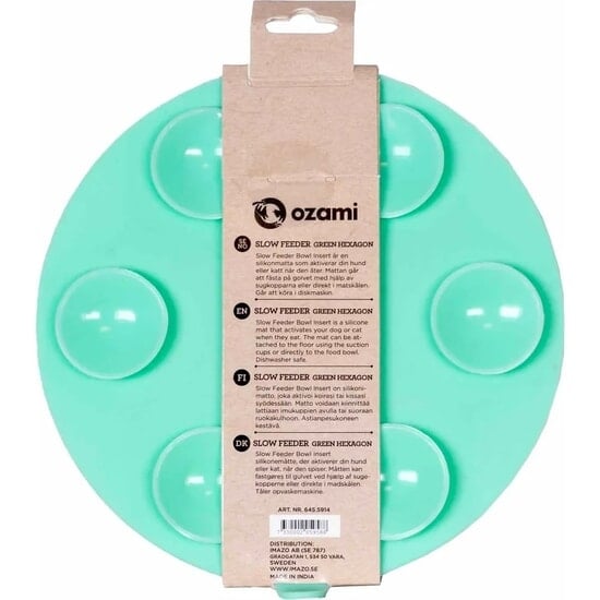 Ozami Slow Feeder Bowl Insert Hexagon Grön