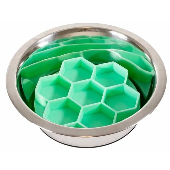 Ozami Slow Feeder Bowl Insert Hexagon Grön