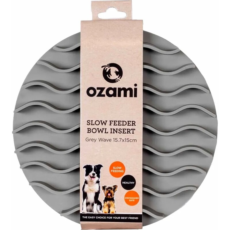 Ozami Slow Feeder Bowl Insert Wave Grå