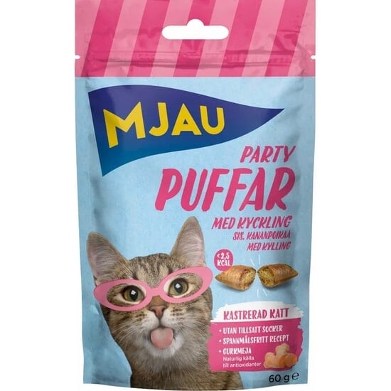 Mjau Partypuffar Kyckling 60 g