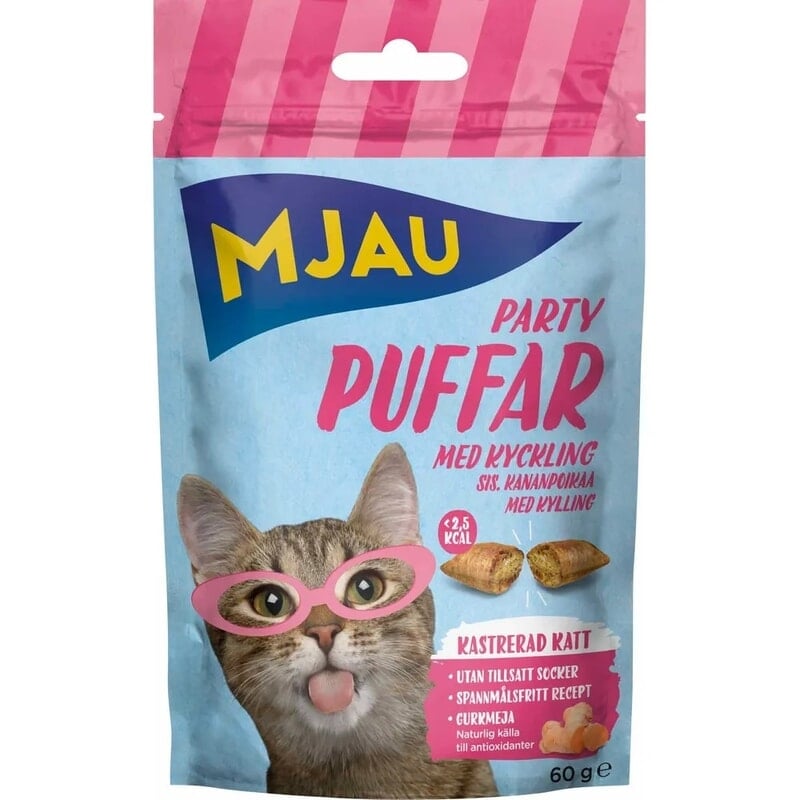 Doggy Mjau Partypuffar Kyckling 60 g