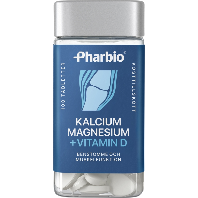 Pharbio Kalcium, Magnesium + D-vitamin 100 tabletter