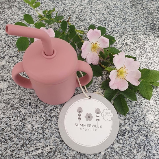 Summerville Mugg med Sugrör Silikon Dusty Rose