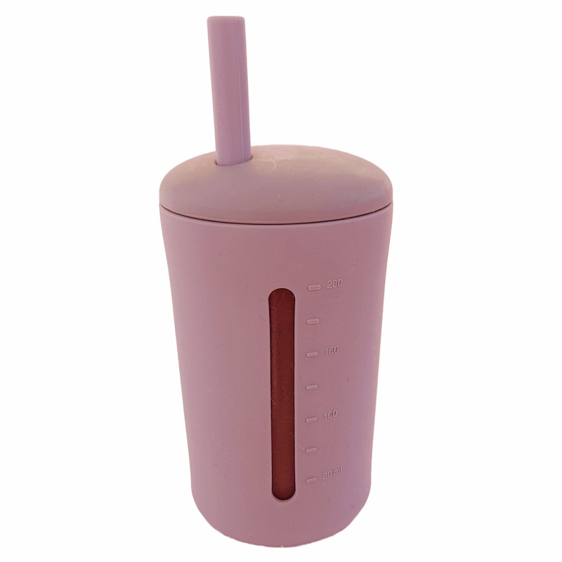 Summerville Mugg med Sugrör Silikon 200 ml Dusty Rose