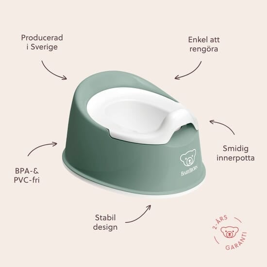BabyBjörn Smart Potta Djupgrön/Vit