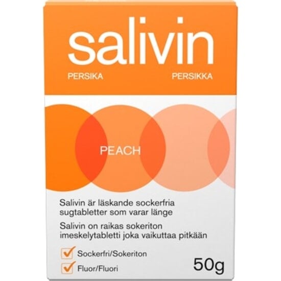 Salivin Sugtabletter vid Muntorrhet Peach 50 g