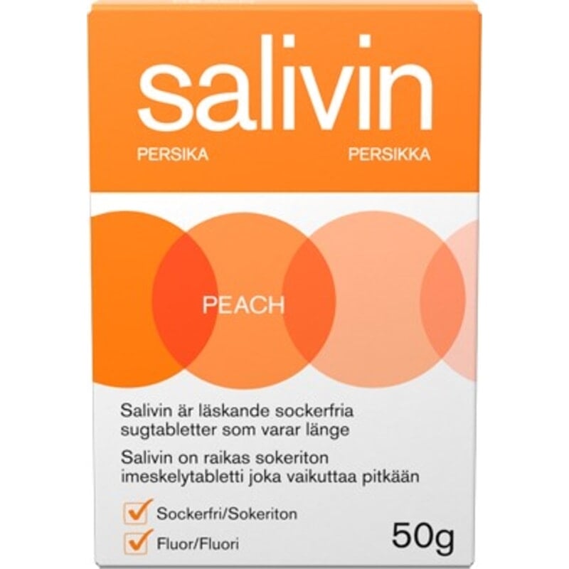 Salivin Sugtabletter vid Muntorrhet Peach 50 g