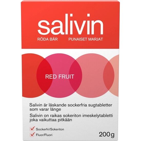 Salivin Sugtabletter vid Muntorrhet Red Fruit 200 g