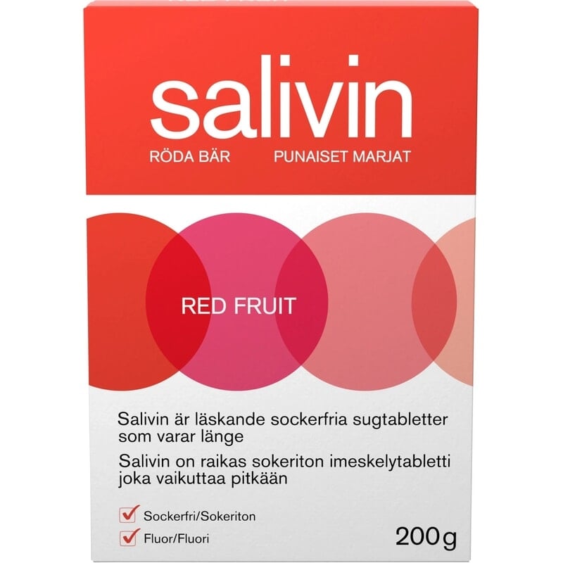 Salivin Sugtabletter vid Muntorrhet Red Fruit 200 g