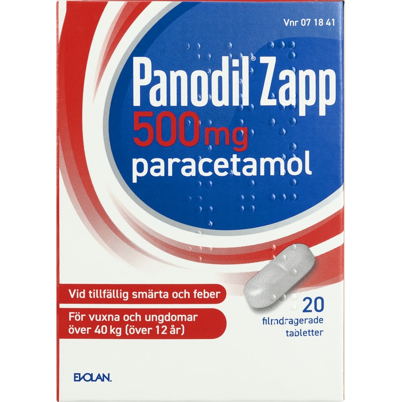 Panodil Zapp 500 mg Filmdragerad tablett 20 st