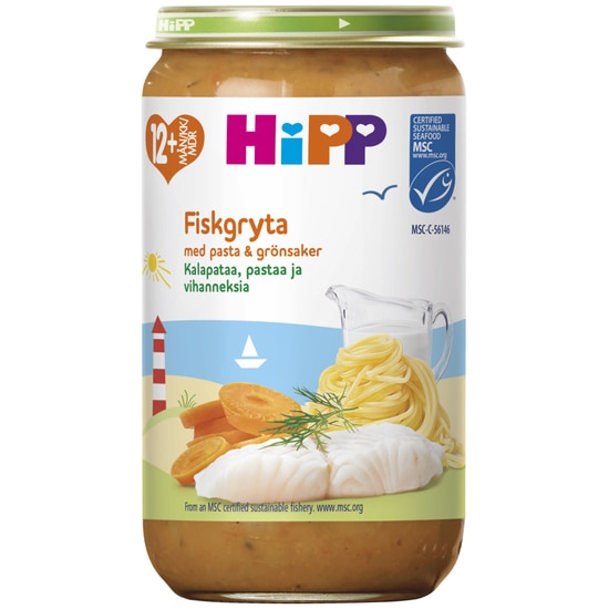 Hipp Fiskgryta med Pasta & Grönsaker 12 m 250 g