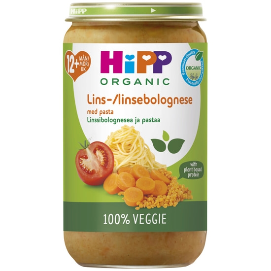 Hipp Linsbolognese med Pasta 12 m 250 g
