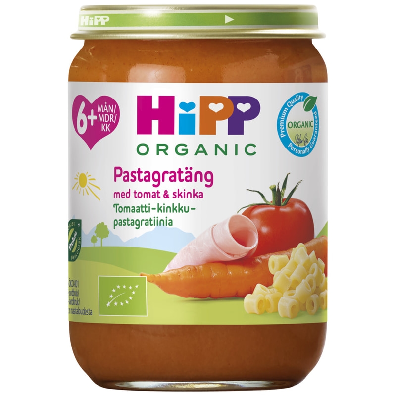 Hipp Pastagratäng med Tomat & Skinka 6 m 190 g