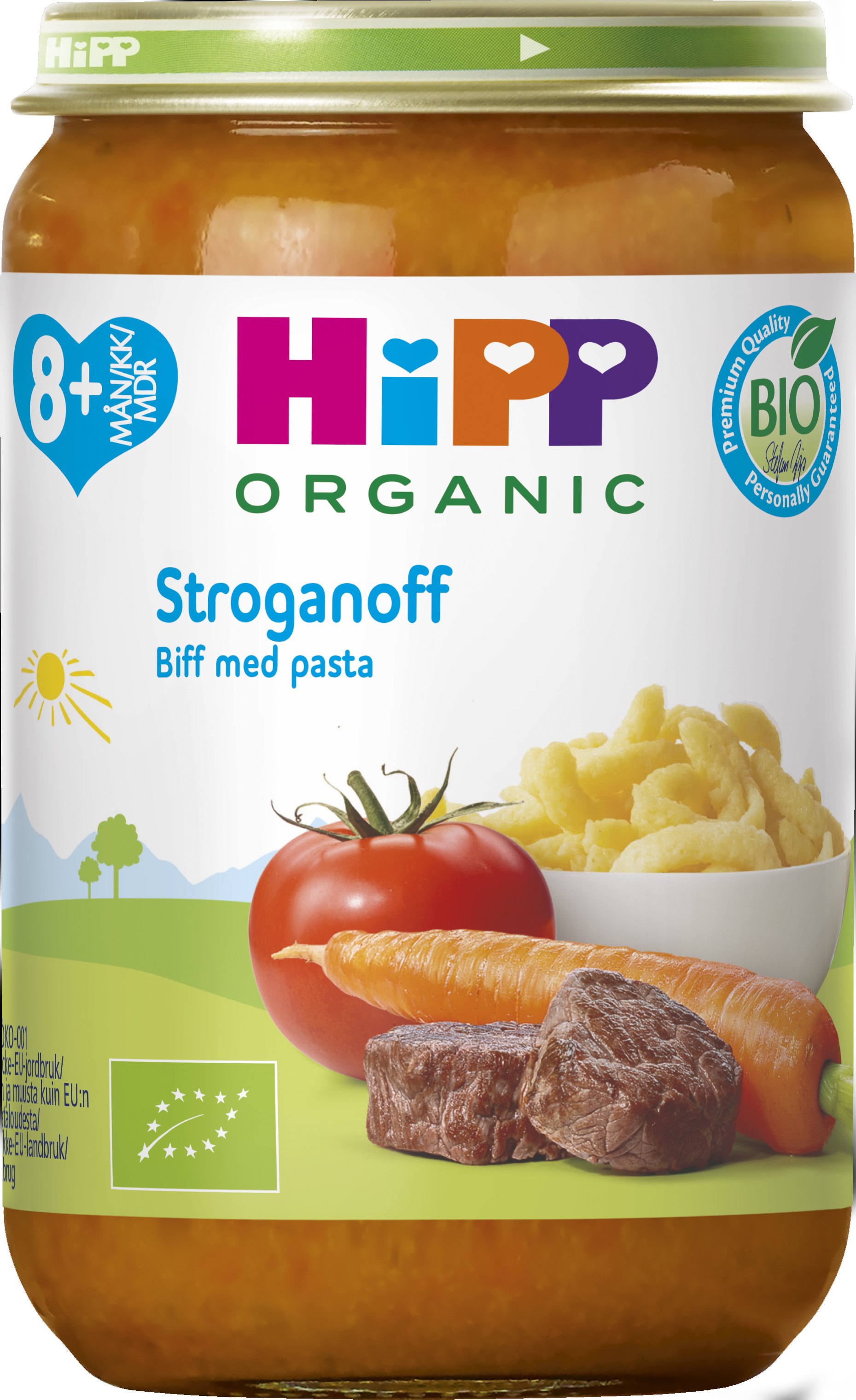 HiPP Stroganoff Biff med Pasta 8m 220 g