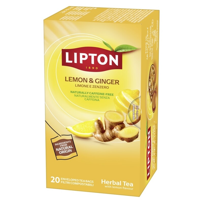 Lipton Örtte Lemon & Ginger Refresh 20 tepåsar