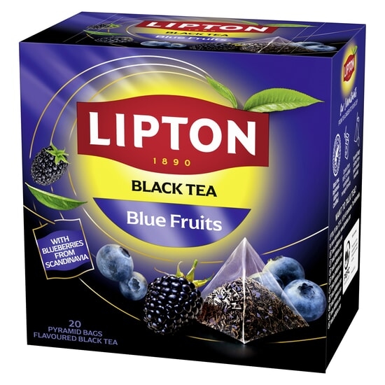 Lipton Svart Pyramidte Blue Fruit 20 tepåsar