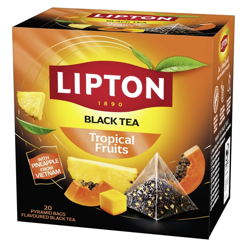 Lipton Svart Pyramidte Tropical Fruit 20 tepåsar