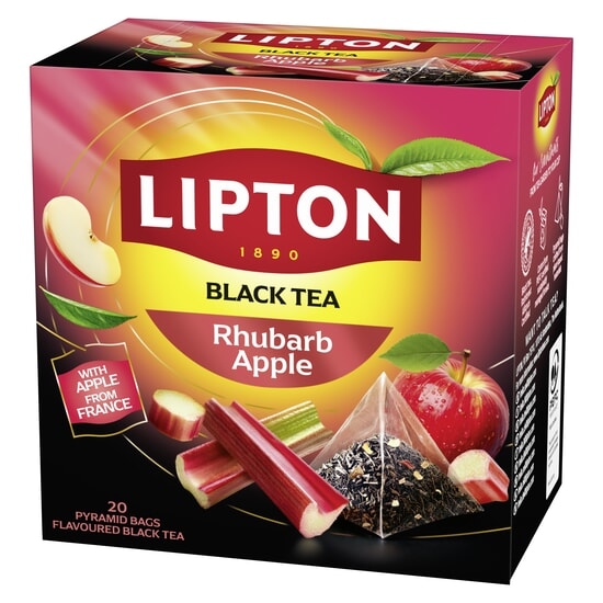 Lipton Svart Pyramidte Rhubarb/Apple 20 tepåsar