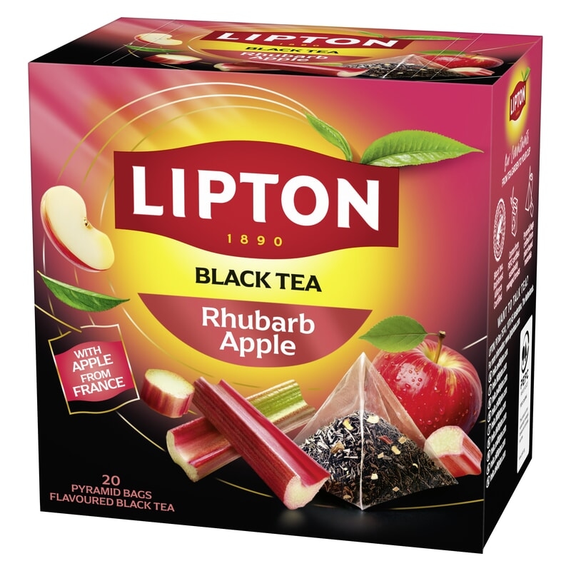 Lipton Svart Pyramidte Rhubarb/Apple 20 tepåsar