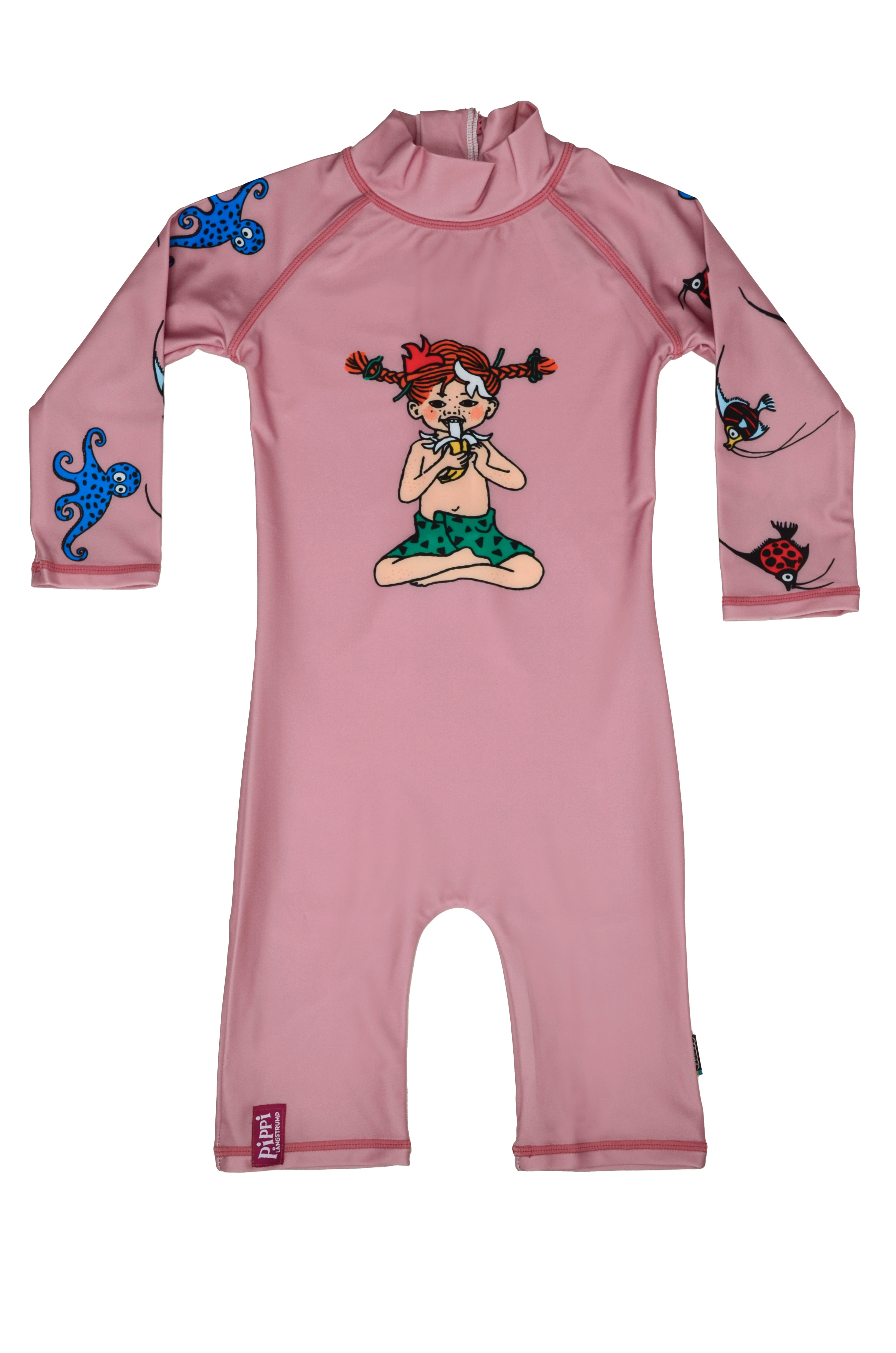 Swimpy UV-dräkt 86-92 Pippi Söderhavet rosa