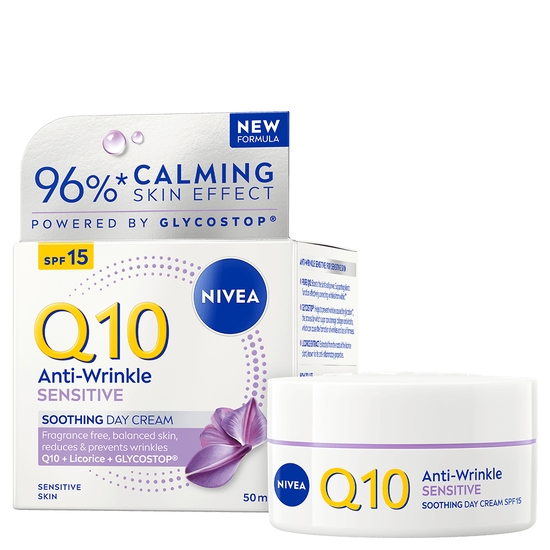 NIVEA Dagkräm Q10 Anti-Wrinkle Sensitive Soothing Day Cream 50 ml